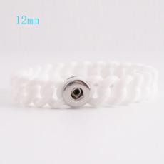 1 snap button bracelet with 12mm width silicone stretch fit 12mm snaps