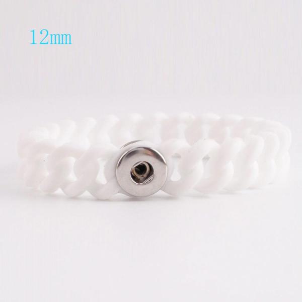 1 snap button bracelet with 12mm width silicone stretch fit 12mm snaps