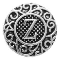 C20MM English alphabet-Z snap Antique silver  KC6770 snaps jewelr