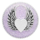 20MM love Wing snap silver Plated with purple enamel KC6947 snaps jewelry