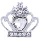 20MM Crown snap Silver plated with white Rhinestones KC6257 snaps jewelry