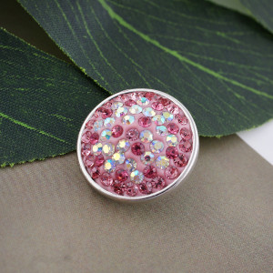 18mm pink Sugar snaps Alloy with chunks rhinestones KB2405-AR snaps jewelry
