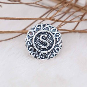 C20MM English alphabet-S snap Antique silver  KC6763 snaps jewelr