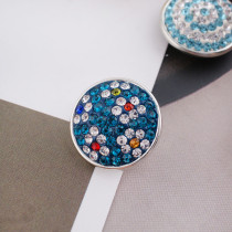 18mm Cyan Sugar snaps Alloy with chunks rhinestones KB2407-AQ snaps jewelry