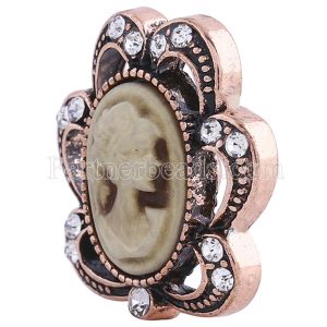 20MM yellow snap rose-gold plated with rhinestones KC6216 snaps jewelry