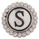 20MM English alphabet-S snap Antique silver  plated with Rhinestones KC8548 snaps jewelry