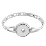 19CM 1 buttons snaps sliver bracelet with rhinestone fit 18&20MM snaps chunks