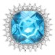 20MM design snap Silver Plated with blue rhinestone KC6773 snaps jewelry