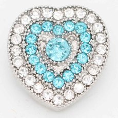 20MM snap Love sliver Plated with rhinestones KC6728 light blue