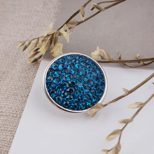 18mm Sugar snaps Alloy with cyan rhinestones KB2308 snaps jewelry