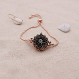 1 buttons snaps Adjustable metal rose gold Bracelets KC0808 fit snaps chunks