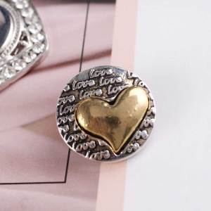 20MM Love snap gold plated KC6230 snaps jewelry
