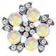 20MM design snap Silver Plated with colorful rhinestone KC6779 snaps jewelry
