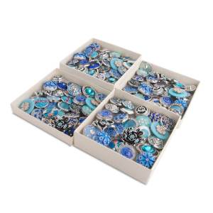 50pcs/lot Snap buttons 20mm Mix Blue, cyan, sapphire  mixmix colors