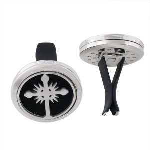30mm alloy cross car perfume aromatherapy essential oil diffuser breathable air freshener decorative perfume clip Spacer color random hair fit 23mm pads ( xx0104-mix) 