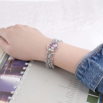 20MM Irregular snap Silver Plated with purple rhinestones KC7513 snaps jewelry