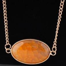 Semi-Precious stones necklace with 80CM chain  2*3cm stone size
