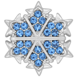 20MM design snap Silver Plated with Blue rhinestone KC7992 snaps jewelry