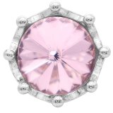 20MM crown snap Silver Plated with pink rhinestone KC6809 snaps jewelry