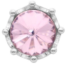 20MM crown snap Silver Plated with pink rhinestone KC6809 snaps jewelry