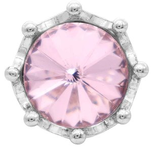 20MM crown snap Silver Plated with pink rhinestone KC6809 snaps jewelry
