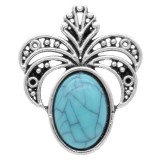 20MM design snap Silver Plated with Cyan Turquoise KC6904 snaps jewelry