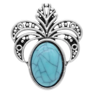 20MM design snap Silver Plated with Cyan Turquoise KC6904 snaps jewelry