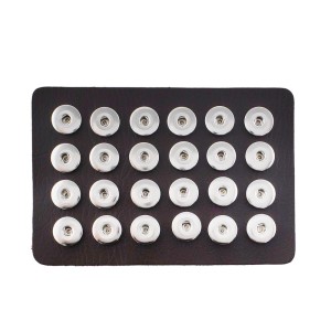 Display of 24 pieces PU leather brown type for 18&20MM snaps chunks