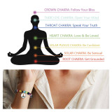 8mm black lava beads fit 18&20MM snap 7 Chakra Healing Balance Bead Yoga Crystal Seed Beads Bohemian Handmade Multicolor Bracelet