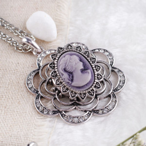 20MM Elegant woman snap Antique Silver Plated purple with  resin KB8229 snaps jewelry