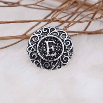 C20MM English alphabet-E snap Antique silver  KC6749 snaps jewelry