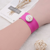 Creative papa circle Silica gel Hot Sale Trendy Snap Button Bracelet Bangles fit 20MM Snap Jewelry fun gift