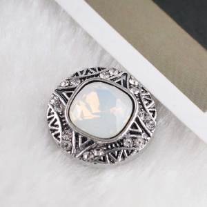 20MM snap silver plated with white rhinestones  KC6319 interchangable snaps jewelry