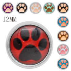 10pcs set of mixed Color randomised 12MM glass snap buttons
