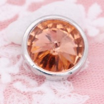 20MM design snap silver Plated with Orange rhinestone KC6964 snaps jewelry