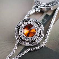 20MM snap round silver plated with brown rhinestones  KC6283 interchangable snaps jewelry