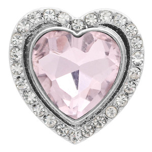 20MM love design snap Silver Plated with pink rhinestone KC9923 snaps jewelry