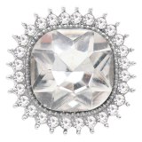 20MM design snap Silver Plated with white rhinestone KC6778 snaps jewelry