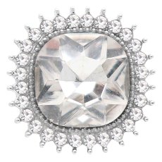 20MM design snap Silver Plated with white rhinestone KC6778 snaps jewelry