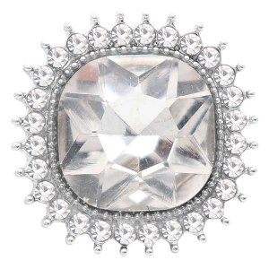 20MM design snap Silver Plated with white rhinestone KC6778 snaps jewelry