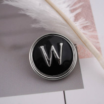 20MM English alphabet-W  snap silver  plated KB1273 with  Enamel interchangeable snaps jewelry