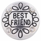 20MM best friend snap Silver Plated with white rhinestones KC8597 snaps jewelry