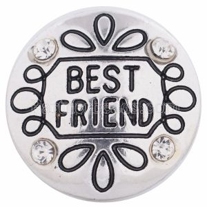 20MM best friend snap Silver Plated with white rhinestones KC8597 snaps jewelry