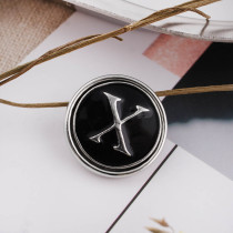 20MM English alphabet-X  snap silver  plated KB1274 with  Enamel interchangeable snaps jewelry