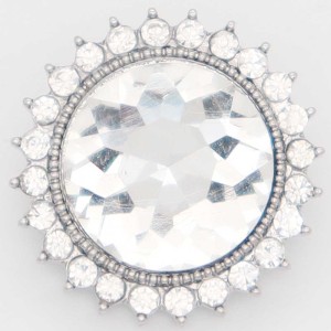 20MM design snap Silver Plated with white rhinestone KC6877 snaps jewelry