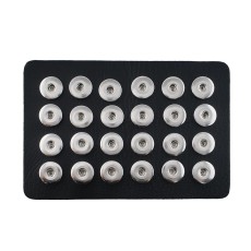 Display of 24 pieces PU leather black type for 18&20MM snaps chunks