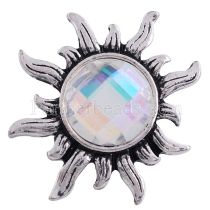 20MM snap Antique Silver plated with White Rhinestone KC6266 snaps jewelry