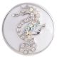 20MM hippocampus round snap silver plated with white rhinestones and Enamel KC8893 interchangable snaps jewelry
