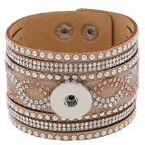 Partnerbeads 21CM brown leather bracelets fit 18/20MM snaps chunks KC0294 snaps jewelry