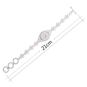 High Quality metal bracelet 21CM fit 18&20MM snaps chunks 1 buttons snaps Jewelry